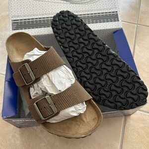 birkenstock Arizona suede leather embossed men's sandals